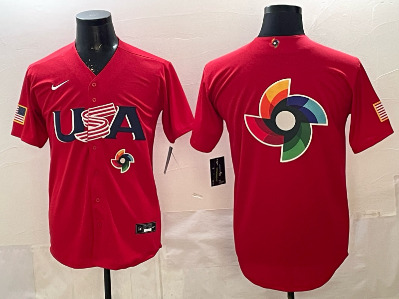 Men 2026 World Cub USA blank red Nike MLB Jersey 005